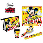 Disney MICKEY MOUSE 5pc Travel Set - Towel, Cup, Toothbrush Cover, Brush, Bag