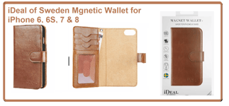 Genuine iDeal of Sweden Magnet Wallet Case for iPhone 6 6S 7 8 SE 2010 - Brown