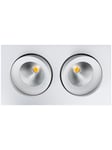 Junistar Square IsoSafe indbygningsspot DimToWarm 2x7W LED 2000-2800K Ra>95, mat hvid