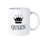 Queen Crown Couple Married Ceramic Coffee Mug Unique Valentines Day Honeymoon Novelty Funny Tea Cup Mug White 11 Oz Christmas Birthday Gift for Men Women