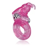Basic Essentials Pink Bunny Rabbit Vibrating Enhancer Stimulator Cock/Penis Ring