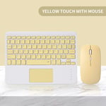 Clavier à pavé tactile, pour Apple iPad Huawei Samsung Xiaomi Lenovo Mouse Magic Keyboard Combo pour tablette iOS Android Windows Pad - Type Yellow with mouse