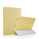 Luch iPad Mini 4 Case, Glitter Silk Series Protective Cover Case with Hard PC Transparent Back Cover with Auto Sleep/Wake Function and Stand Function for Apple iPad Mini 4, Gold
