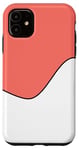 Coque pour iPhone 11 Motif géométrique bicolore corail, rose et blanc