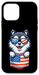 Coque pour iPhone 12 mini Husky 4 juillet drapeau américain dans poche Amérique maman papa
