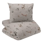 Stampe Beige Söta Djur Barn Bäddset Spjälsäng 100x130 Redlunds