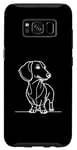 Coque pour Galaxy S8 One Line Art Dessin Wiener Dog