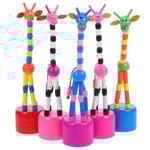 5 st Babys Toys Jul Fingerdockor Trä Giraff Dockor Push Toy Puppet Toys Db 18cm
