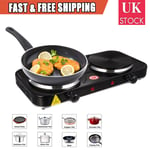 2000W Double Electric Hot Plate Kitchen Camping Portable Table Top Cooker Hob