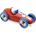 Vilac Wooden Large Racing Toy Car, Vintage Design, Push and Pull, Wooden Racing Car, Comes In Lovely Box, Suitable for 2 Years+, Red