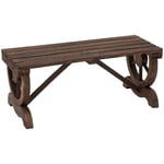 Wooden Wheel Bench Rustic Outdoor Patio Garden Seat 2-Person Loveseat