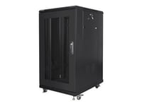 Lanberg Ff01 Series - Rack Skåp - 600 X 800, Platt Pack, Med Nät Dörr - Med 4 Kylfläktar - Fristående, Golvstående - Svart, Ral 9004 - 22U - 19"