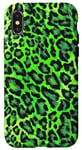 Coque pour iPhone X/XS Imprimé léopard vert, motif animal unique inspiré de la jungle