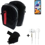 Shoulder bag / holster + earphones for Samsung Galaxy A21 Belt Pouch Case