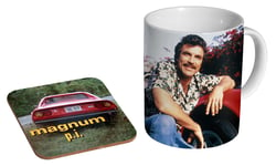 Magnum PI Tom Selleck Ceramic Coffee MUG + Coaster Gift Set …