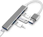 USB Hub 4-Port, USB Hub Adapter, Aluminum Multi USB Hub Splitter with USB 3.0 Ports, for MacBook Air/Pro 2017/2018, XPS and More USB C Devices