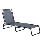Sun Lounger Reclining Cot Foldable Folding Garden Chair Bed Relaxer