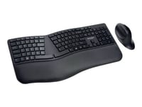 Kensington Pro Fit Ergo Wireless Keyboard and Mouse - Ensemble clavier et souris - sans fil - 2.4 GHz, Bluetooth 4.0, Bluetooth 4.2 - Français - noir