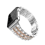 SKALO Metallarmband 5-länk Apple Watch Series 4-6 44mm - Roséguld