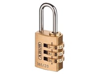 Abus 165/20 20mm Solid Brass Body Combination Padlock 3-Digit Carded - 32161
