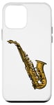 Coque pour iPhone 12 mini Saxophone doré