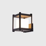 Raelf Waterproof IP 65 Exterior Wall Sconce Lamp Mini Square Design Aluminum Exterior Wall Lamp Professional American Country Street Lighting Courtyard Balcony Wall Lamp (color: Black)