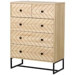 Chest Of 5 Drawers Sideboard Cabinet Storage Unit Bedroom Wood