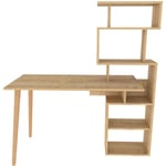 Bureau avec étagères Bardon L133cm Chêne clair - Chêne clair