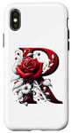 iPhone X/XS Red Rose Roses Flower Floral Design Monogram Letter R Case