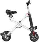 PARTAS Sightseeing/Commuting Tool - Foldable Lightweight Electric Scooter, 240W Ultra Light Folding City Bicycle Aluminum Alloy Frame,Maximum Speed 25 KM/H Adult Mini Electric Car (Color : White)