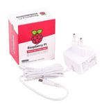Raspberry Pi strömadapter, 15.3W, USB-C - vit