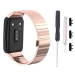 YUYAN Stainless Steel Bracelet Smart Watch Strap For -Huawei Honor Band 6 Smart Watch Double Snap Buckle Solid Stainless Steel Strap