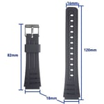 18mm Black Replacement Watch Strap Rubber Band For Casio F-91W F-94 F-94W F-105 