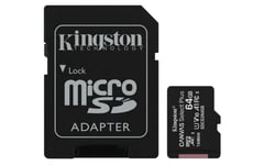Kingston Canvas Select Plus MicroSD, 64GB muistikortti