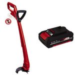 Einhell Power X-Change 18/24 Lightweight Cordless Strimmer With Battery - 18V Battery Grass Trimmer, 24cm Cutting Width, Includes 20 x Blades - GC-CT 18/24 Li P Garden Lawn Trimmer Cordless