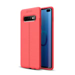 samsung Samsung S10 Plus Leather Texture Case Red