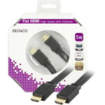 DELTACO Deltaco Hdmi-kabel, V1.4+ethernet, 19-pin Ha-ha, 1080p,flat,svar