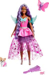 Barbie® A Touch of Magic Brooklyn Poupée inspirée du film Barbie A Touch of Magic avec cheveux longs d’environ 18 cm, robe et 2 animaux fantastiques, JCW49