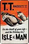 Schatzmix Plaque Murale en métal pour Moto TT Races Isle of Man 20 x 30