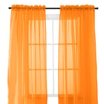Elegant Comfort 2 pièces Sheer Panel avec Tige de 5,1 cm Poche – Vitrage 152,4 cm de Large x 213,4 cm de Long – Orange