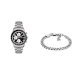 FOSSIL Men's Watch Sport Tourer and Bracelet Harlow, Silver Stainless Steel, Set