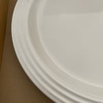 Le Creuset White Stoneware Vancouver 29cm Large Dinner Plates SET OF FOUR