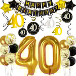 40-års dekorationer för honom män grattis på 40-årsdag festballonger dekorationer 40 år 40-årsdag dekor 40-årsdag kvinnor henne
