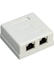 Pro 2-port RJ45 surface mount installation box CAT 6 STP white