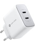 NOVOO 35 W Chargeur USB C 2 Ports GaN III Chargeur Compact de Voyage pour MacBook Air, iPad Pro, Pixel, iPhone 14-8, Galaxy, Samsung S10/S20/S22+