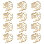 BUYGOO 12Pcs Gold Napkin Rings for Table Metal Napkin Rings Rose Patterned Napkin Rings Holder for Christmas Wedding Party Table Decor
