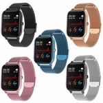 Stilren Smartklocka m Rostfritt Armband - Svart Svart