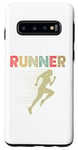 Coque pour Galaxy S10 Retro Runner Marathon Running Vintage Jogging Fans