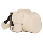 MegaGear MG1449 Canon EOS M50 (15-45mm) Ever Ready Leather Camera Case and Strap - White