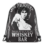 ghjkuyt412 Drawstring Bags Jim Morrison Show Me The Way to Next Whiskey Bar Unisex Drawstring Backpack Sports Bag Rope Bag Big Bag Drawstring Tote Bag Gym Backpack in Bulk